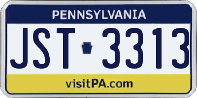 PA license plate JST3313