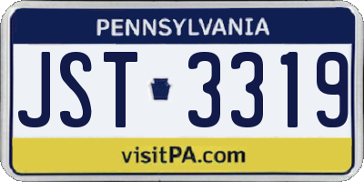PA license plate JST3319