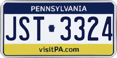 PA license plate JST3324