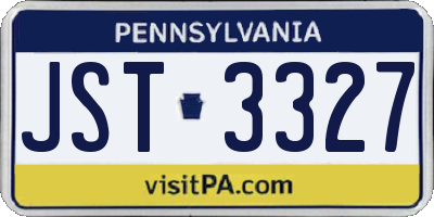 PA license plate JST3327