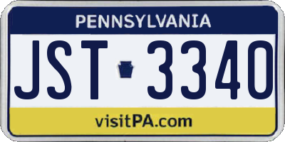 PA license plate JST3340
