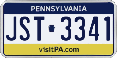 PA license plate JST3341
