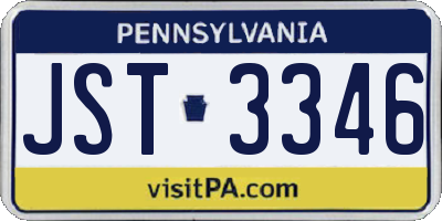 PA license plate JST3346