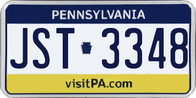 PA license plate JST3348