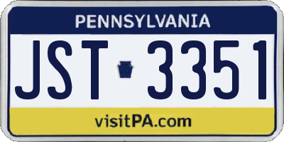 PA license plate JST3351