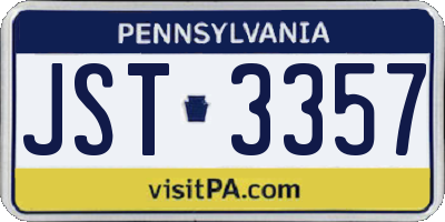 PA license plate JST3357