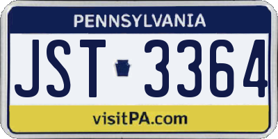 PA license plate JST3364