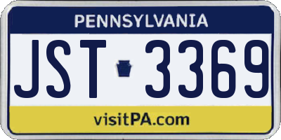 PA license plate JST3369
