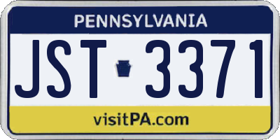 PA license plate JST3371