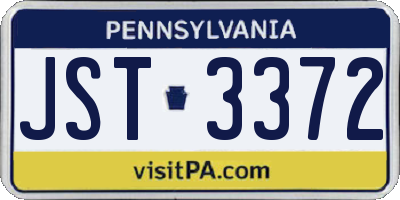 PA license plate JST3372