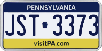 PA license plate JST3373