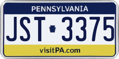 PA license plate JST3375