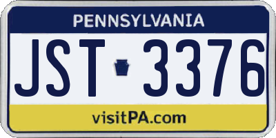 PA license plate JST3376