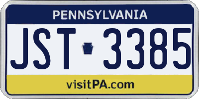 PA license plate JST3385