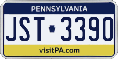 PA license plate JST3390