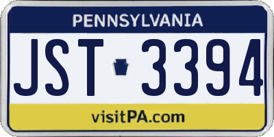PA license plate JST3394