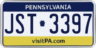 PA license plate JST3397