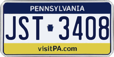 PA license plate JST3408