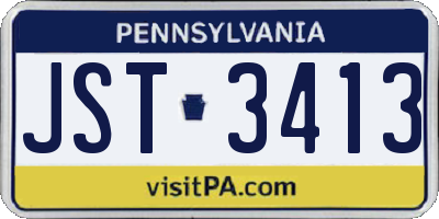 PA license plate JST3413