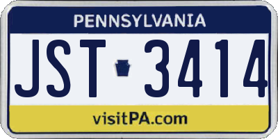 PA license plate JST3414