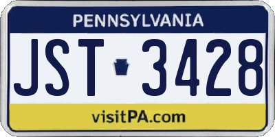 PA license plate JST3428