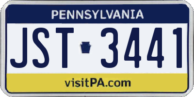 PA license plate JST3441