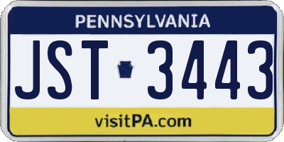 PA license plate JST3443