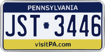 PA license plate JST3446