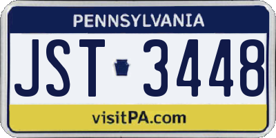 PA license plate JST3448