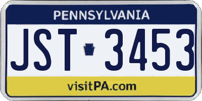 PA license plate JST3453