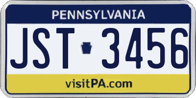 PA license plate JST3456