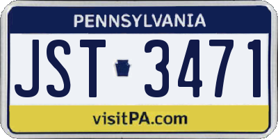 PA license plate JST3471