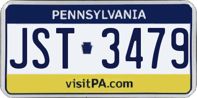 PA license plate JST3479