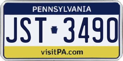 PA license plate JST3490