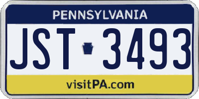 PA license plate JST3493