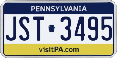 PA license plate JST3495