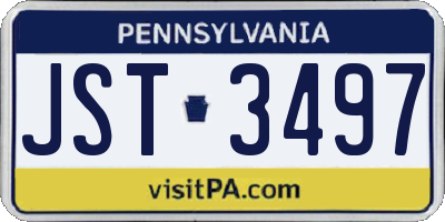 PA license plate JST3497