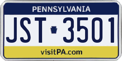 PA license plate JST3501