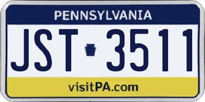 PA license plate JST3511