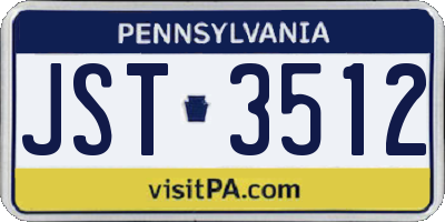 PA license plate JST3512