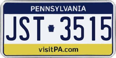 PA license plate JST3515
