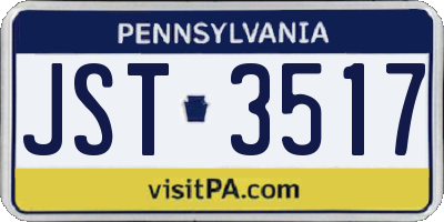 PA license plate JST3517