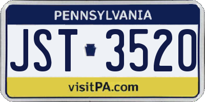 PA license plate JST3520