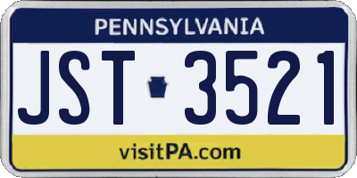 PA license plate JST3521