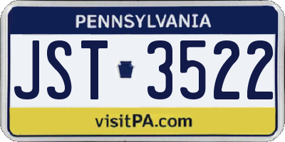 PA license plate JST3522