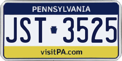 PA license plate JST3525