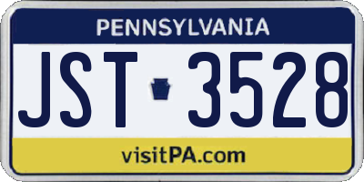 PA license plate JST3528