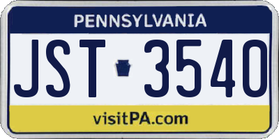 PA license plate JST3540