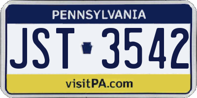 PA license plate JST3542
