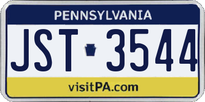 PA license plate JST3544